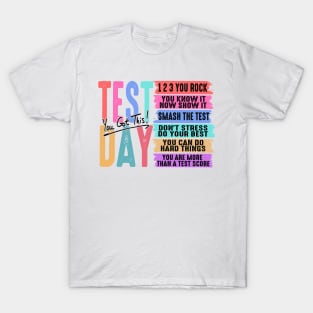 It’s Test Day You Got This, Rock the Test, Test Day Dalmatian Dots, Groovy Testing T-Shirt